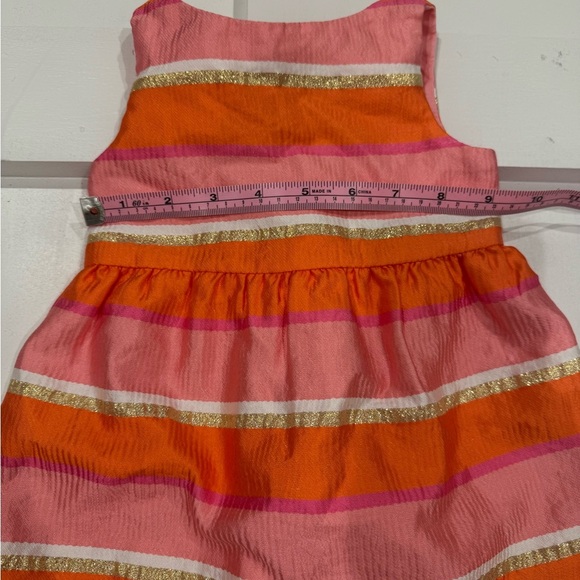Janie and Jack Charming Pink and Orange Striped Dress - Picture 4 of 6